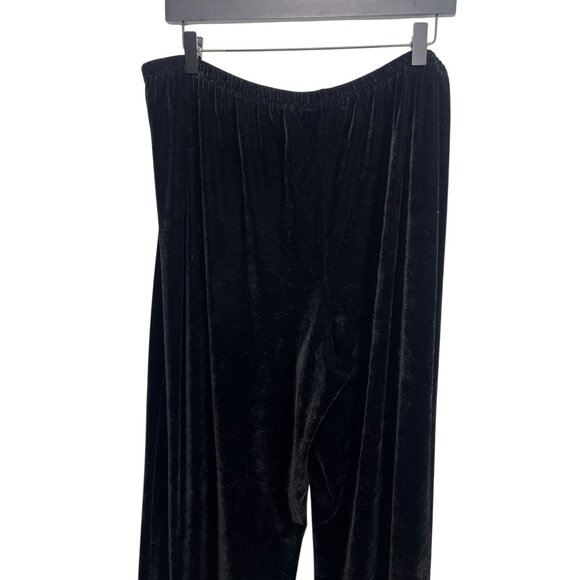 Zac and Rachel Pants Womens Velvet Wide Leg Pull On Plus Size 2X Velour Black - Picture 8 of 13